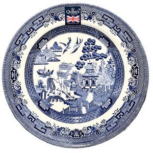 Queen's by Churchill England Blue and White Willow Dinner Plate